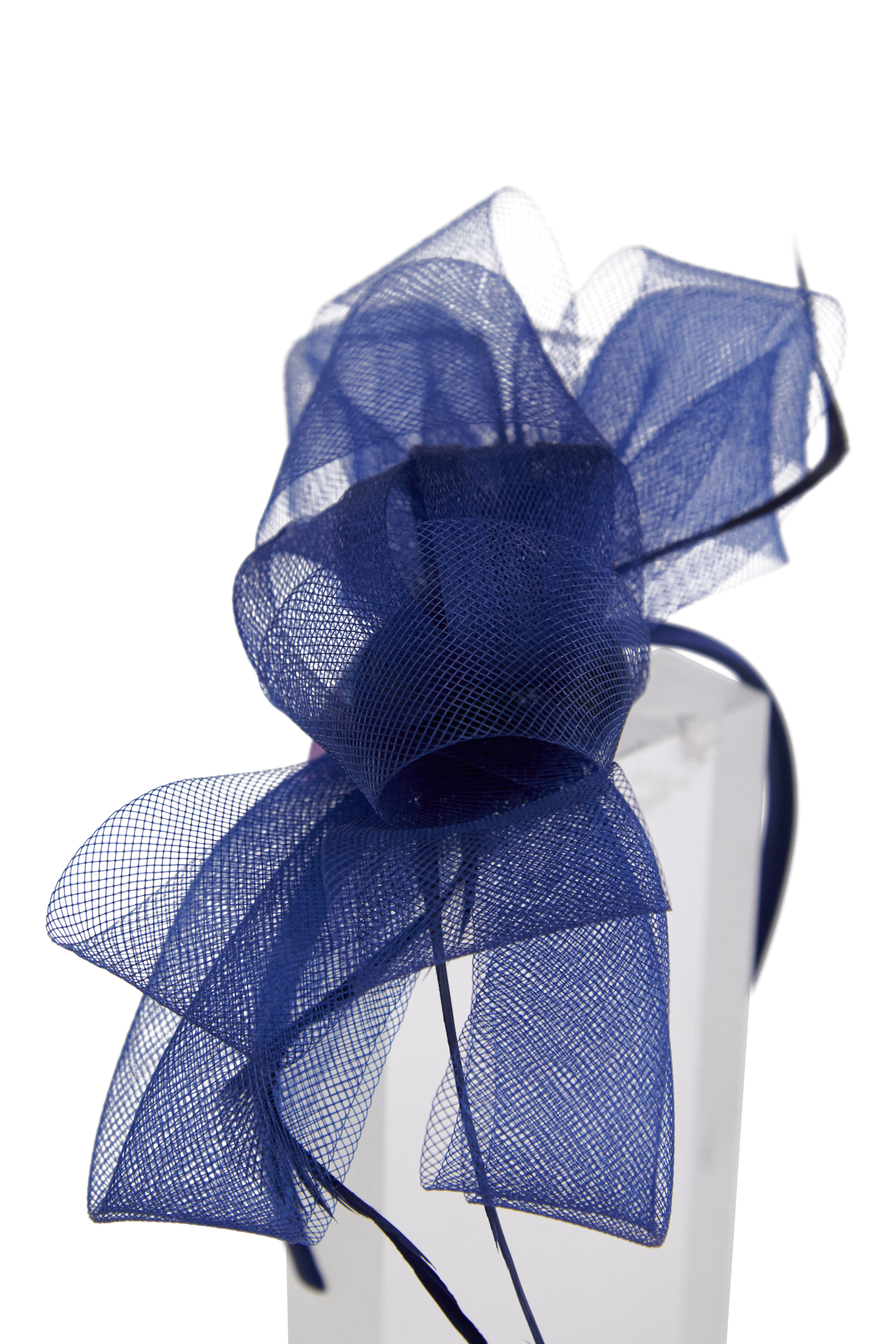 Headband And Clip Fascinator, Eva- Navy