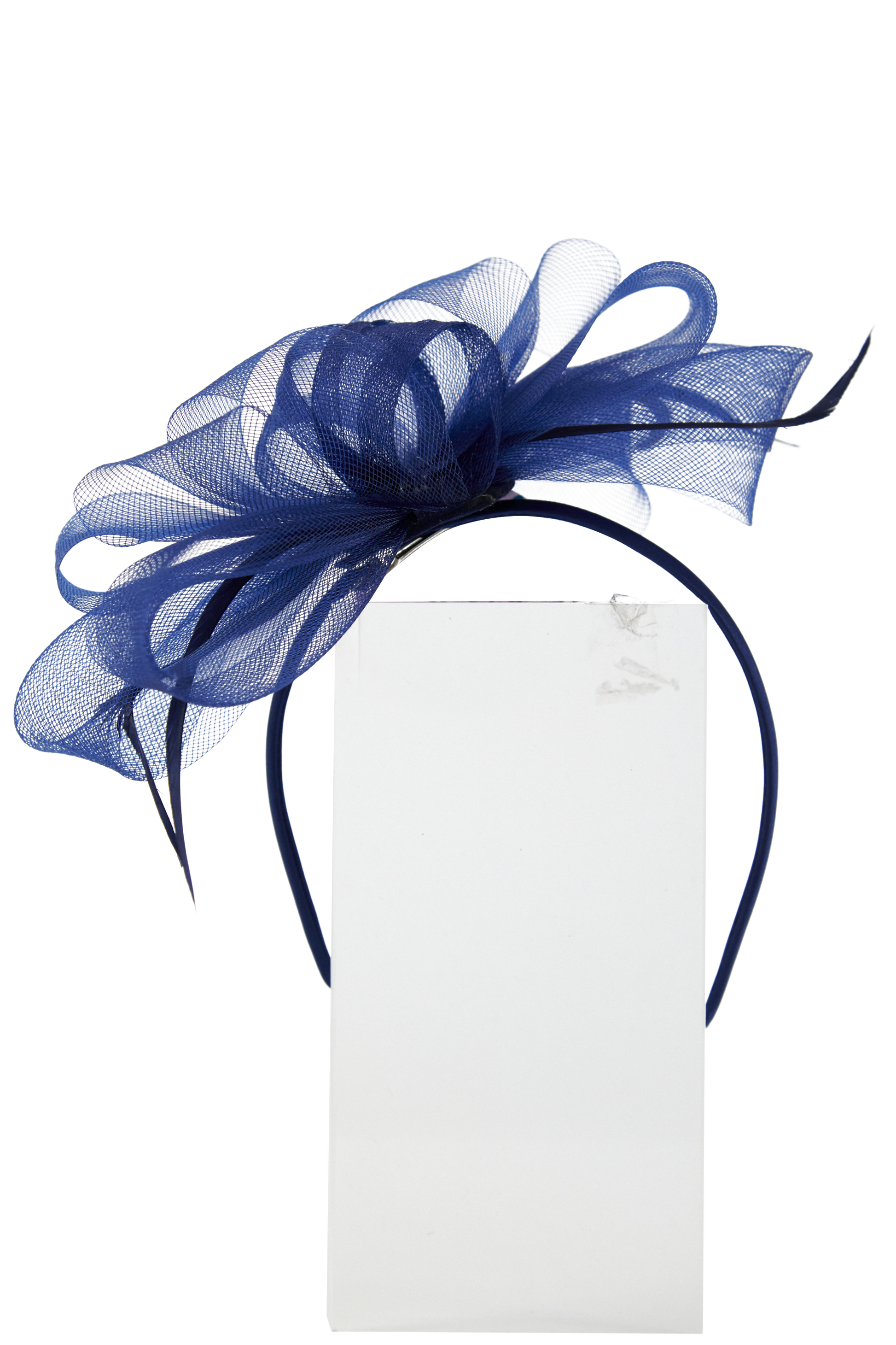 Headband And Clip Fascinator, Eva- Navy