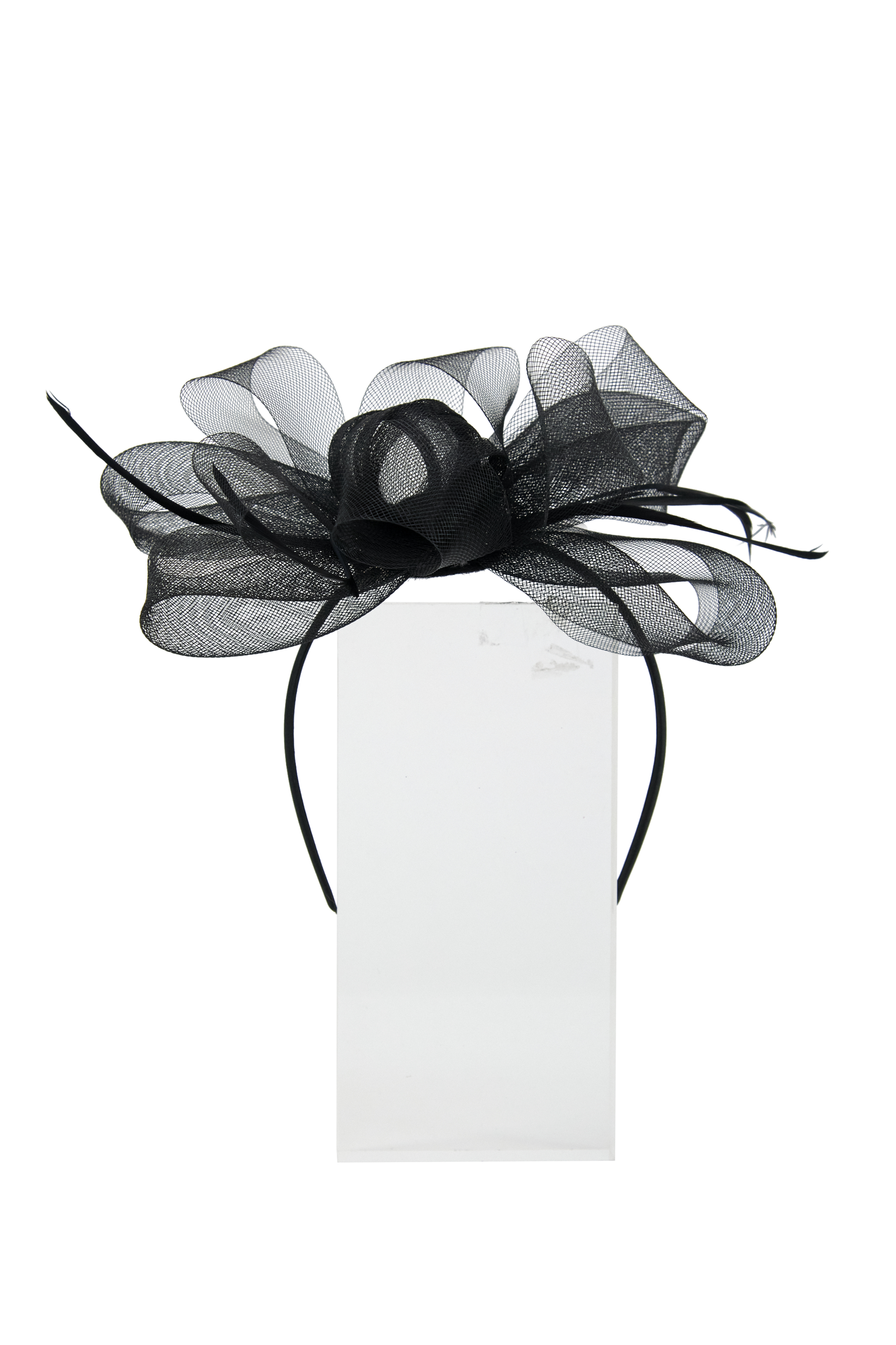 Headband And Clip Fascinator, Eva- Black