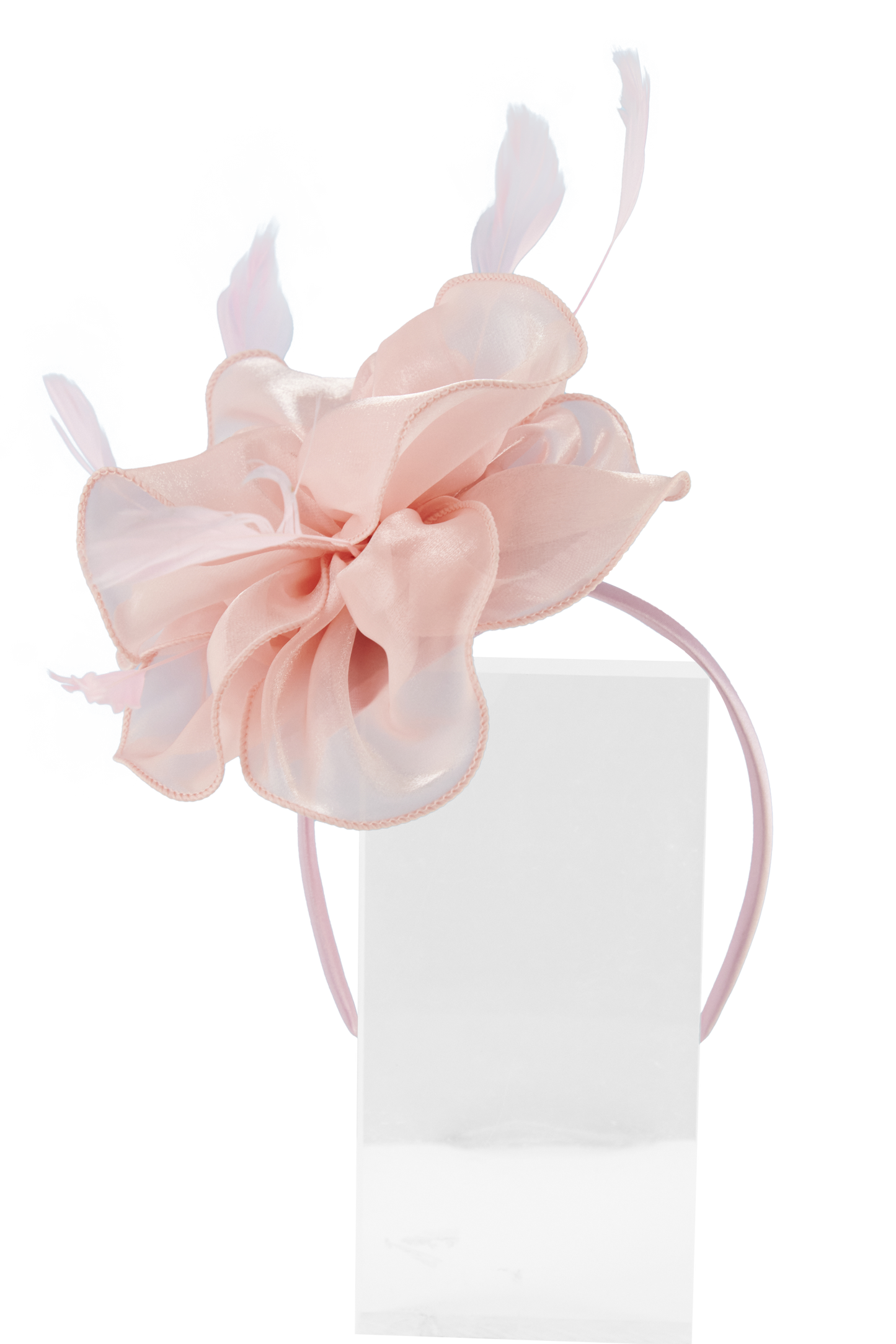 Headband And Clip Fascinator, Rose- Soft Pink