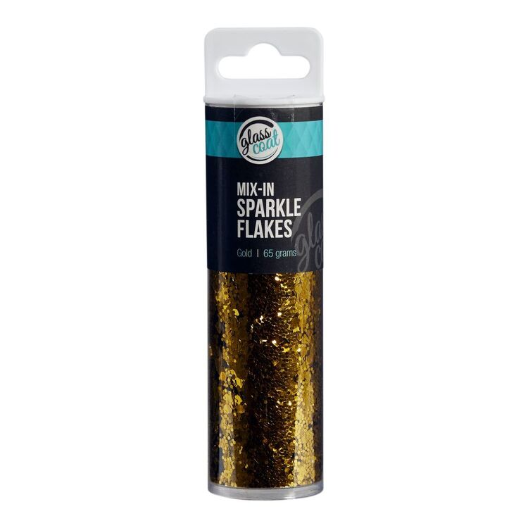 Glass Coat Resin Mix-In Sparkle Flakes, Gold- 65g