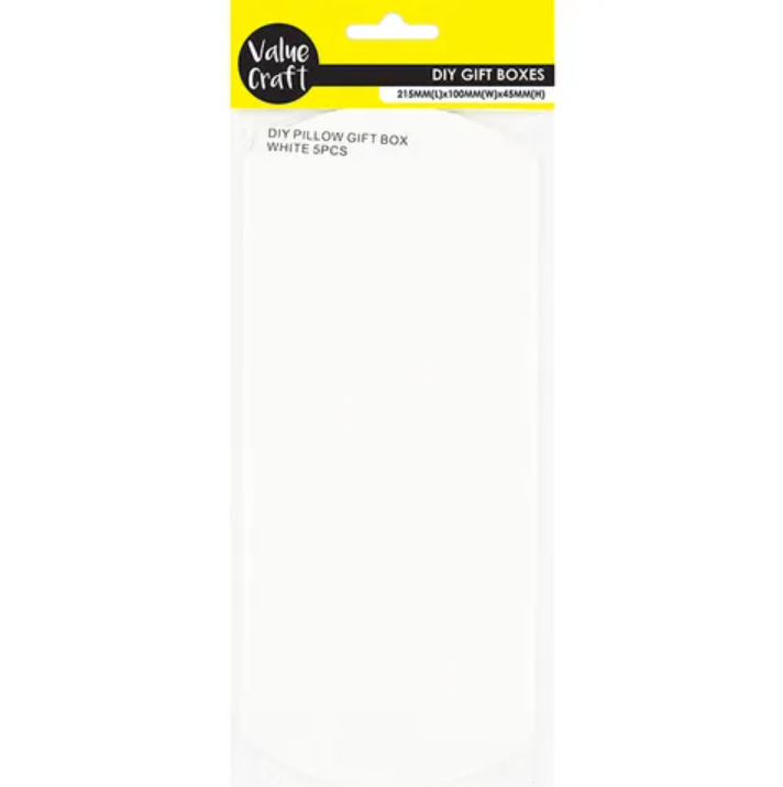 Value Craft DIY Gift Box, White- 5pk