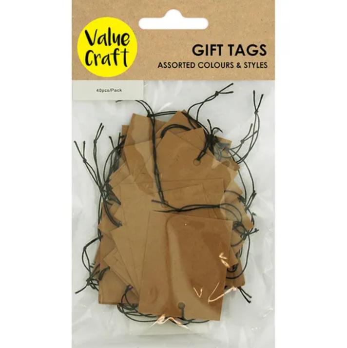 Value Craft DIY Gift Tags, Natural- 40pk