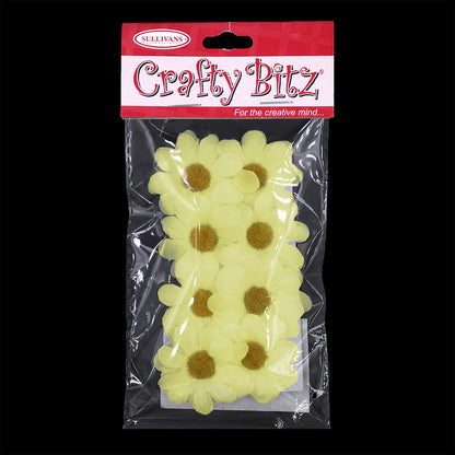 Crafty Bitz Daisy Flowers, Yellow- 8pk