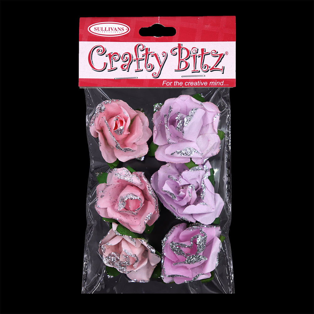 Crafty Bitz Glitter Assorted Stick On- 6pk