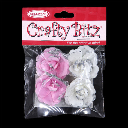 Crafty Bitz Glitter Assorted Stick On- 4pk