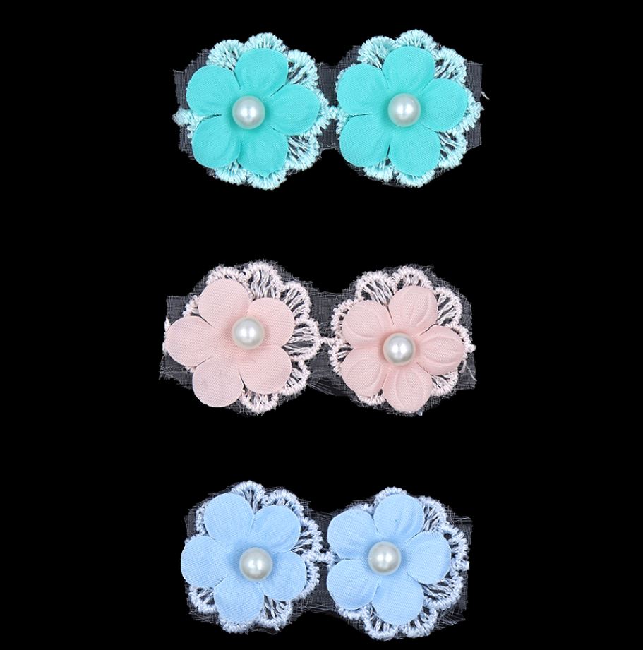 Crafty Bitz Flower with Pearl, Assorted- 6pk