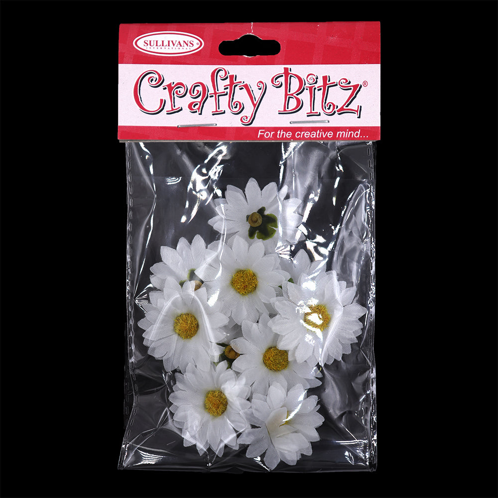 Crafty Bitz Daisy Flowers White- 10pk