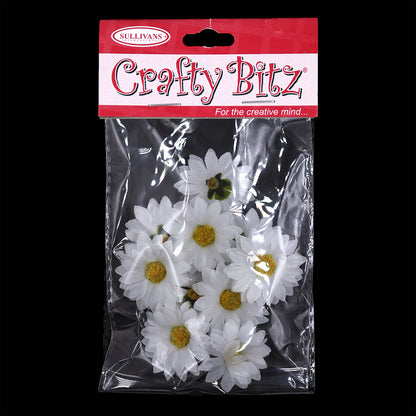 Crafty Bitz Daisy Flowers White- 10pk