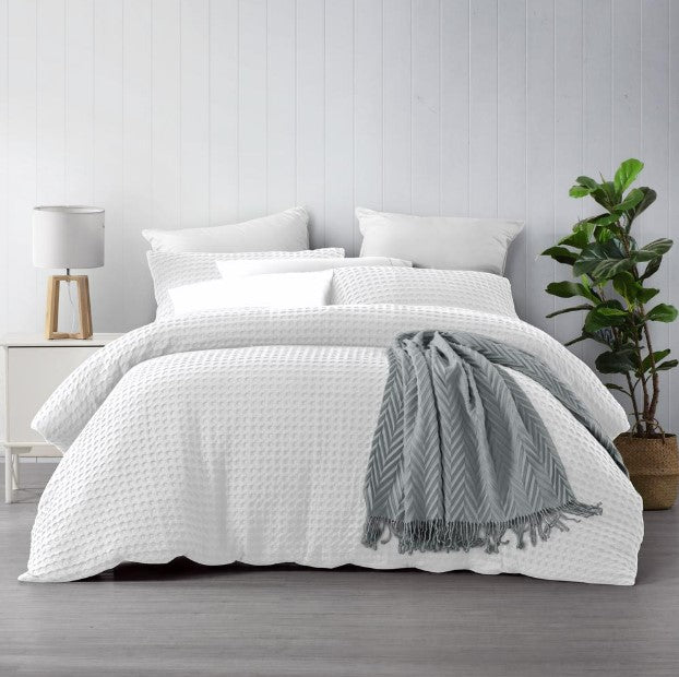 Dreamaker Cotton Waffle Quilt Cover Set