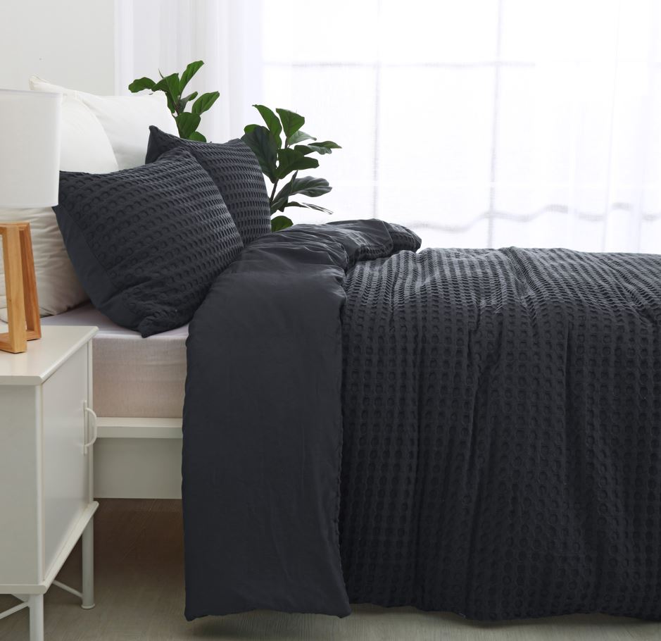 Dreamaker Cotton Waffle Quilt Cover Set