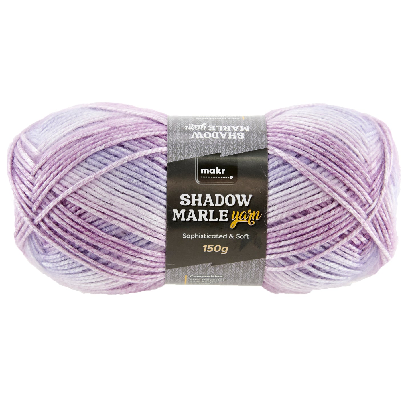 Makr Shadow Marle Crochet & Knitting Yarn, Dig Lavender- 150g Polyester Blend Yarn