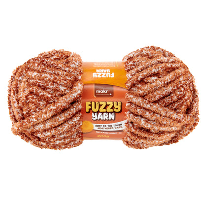 Makr Fuzzy Crochet & Knitting Yarn, Amber- 200g Polyester Yarn