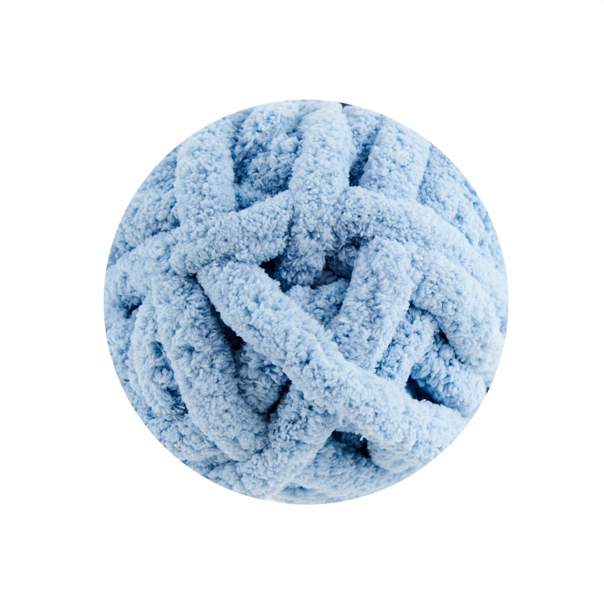 Makr Chunky Sherpa Crochet & Knitting Yarn, Cashmere Blue- 226g Polyester Yarn