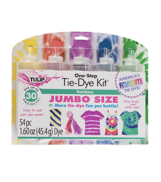 Tulip One Step Tie Dye Kit Jumbo Size Rainbow 8Oz 5Bottles