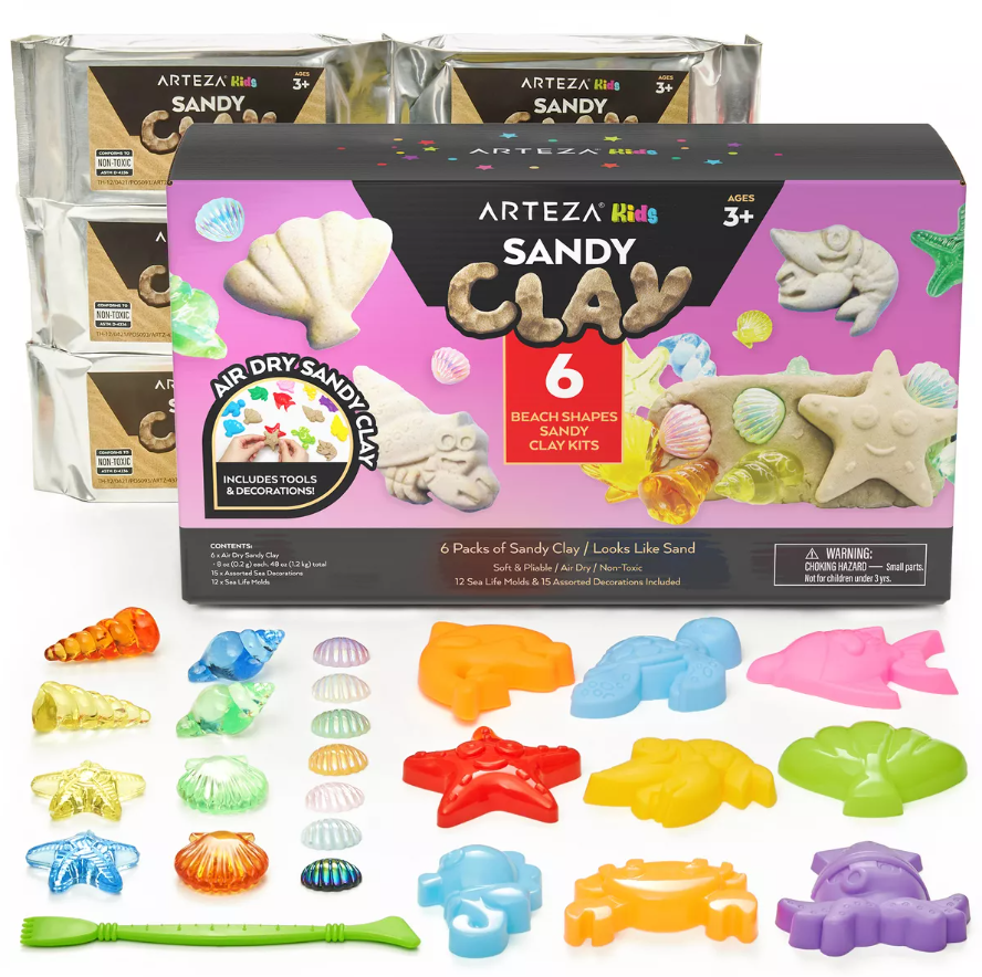 Arteza Craft Kit, Sandy Clay Sand Castle