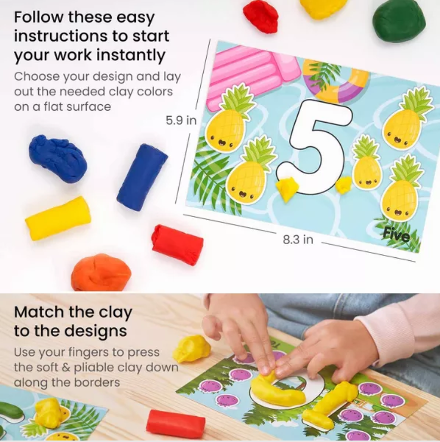 Arteza Craft Kit, Play Numeric Learn With 12 Dough Sticks