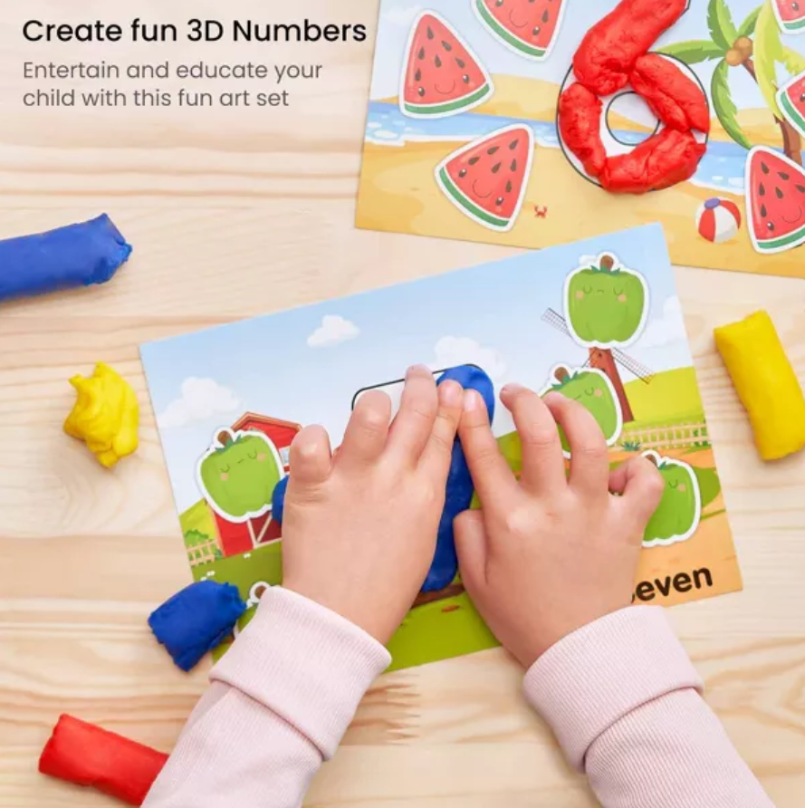 Arteza Craft Kit, Play Numeric Learn With 12 Dough Sticks