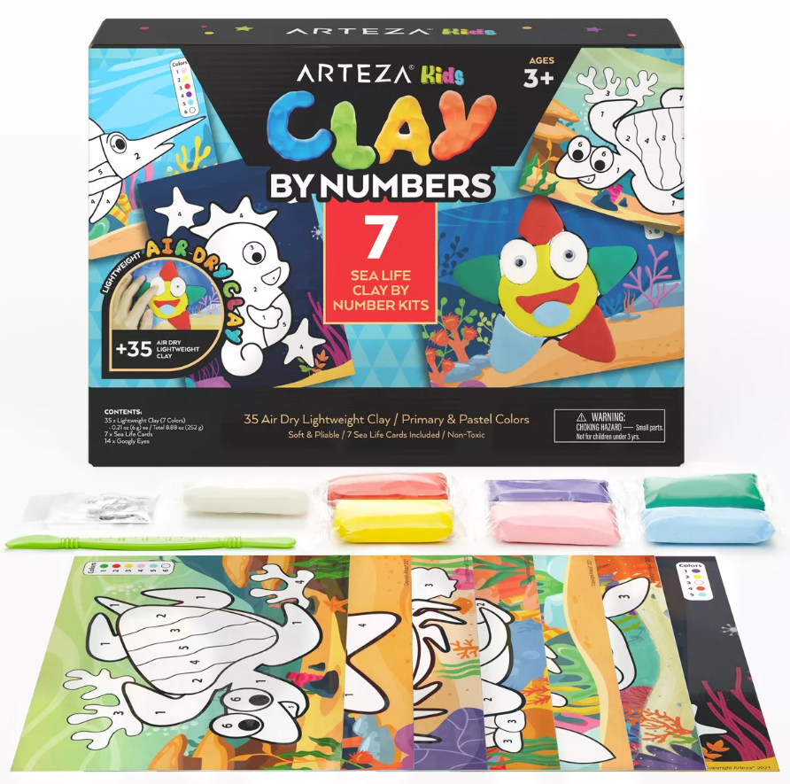 Arteza Clay Number Set, Sea Life Assorted Color