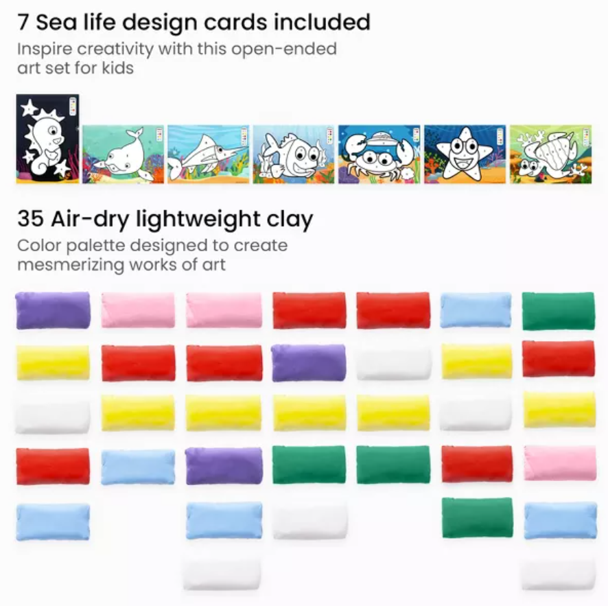 Arteza Clay Number Set, Sea Life Assorted Color