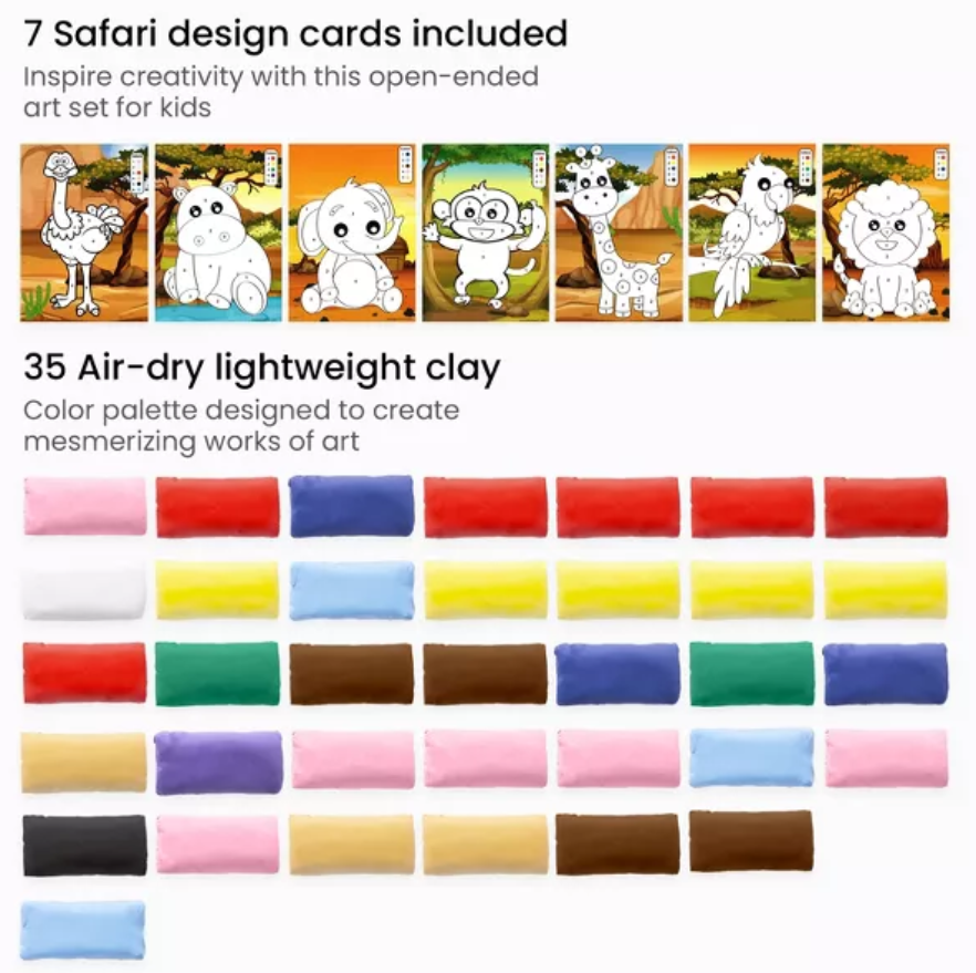 Arteza Clay Number Set, Safari Assorted Color