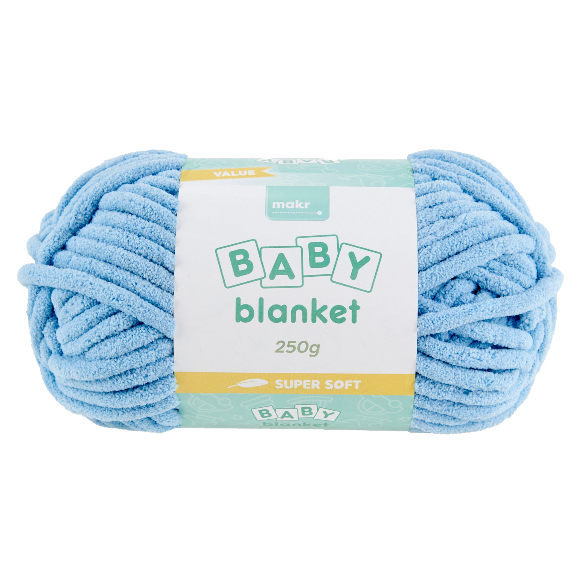 Makr Baby Blanket Crochet & Knitting Yarn, Angel Light Blue- 250g Polyester Yarn