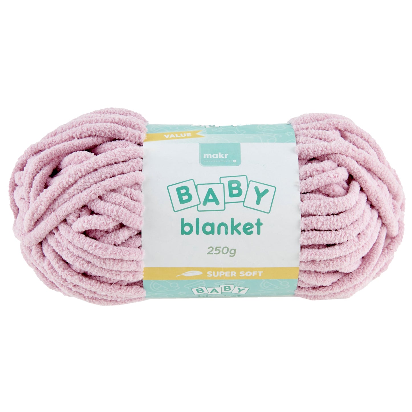 Makr Baby Blanket Crochet & Knitting Yarn, Light Lilac- 250g Polyester Yarn