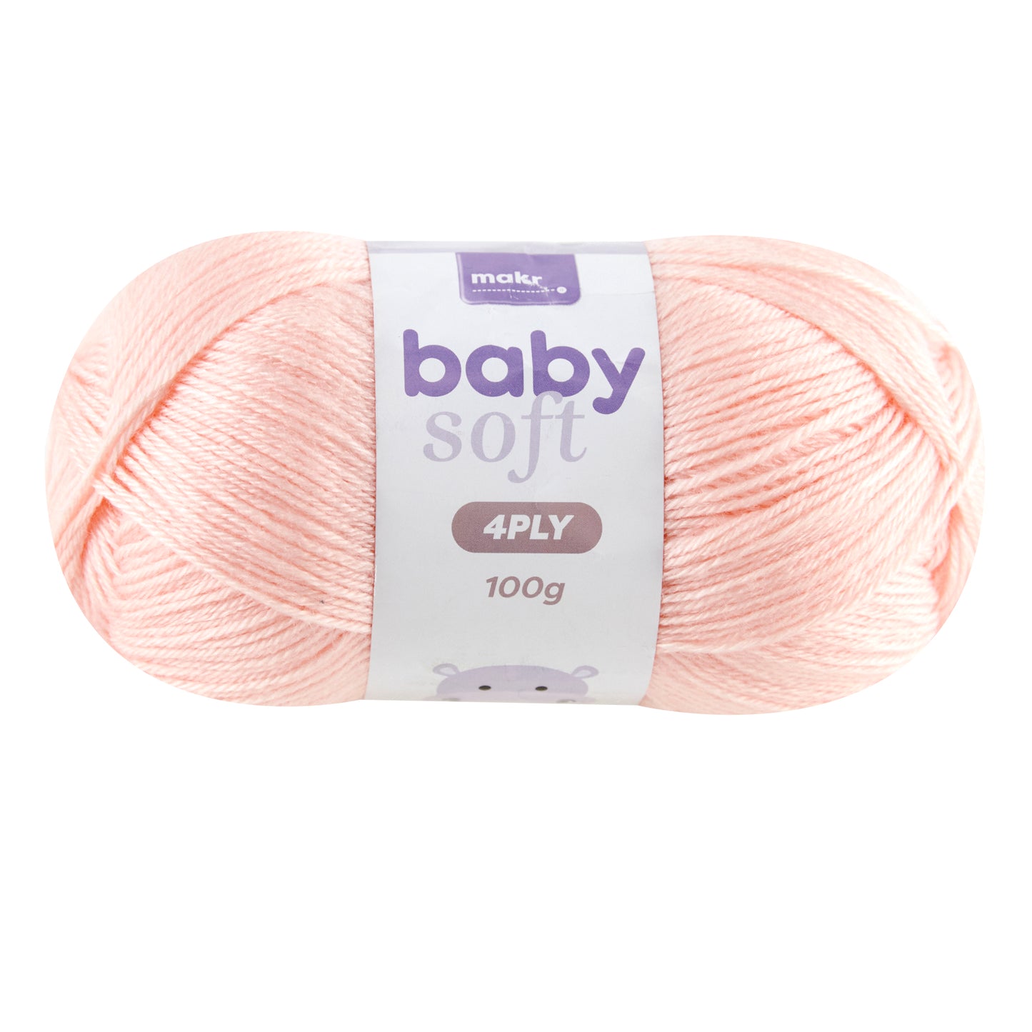 Makr Baby Soft Crochet & Knitting Yarn 4ply, Blush- 100g Acrylic Nylon Blend Yarn