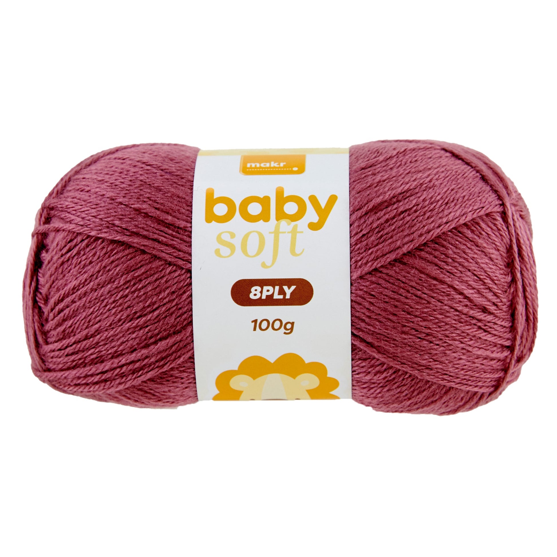 Makr Baby Soft Crochet & Knitting Yarn, Rose- 100g Acrylic Nylon Yarn