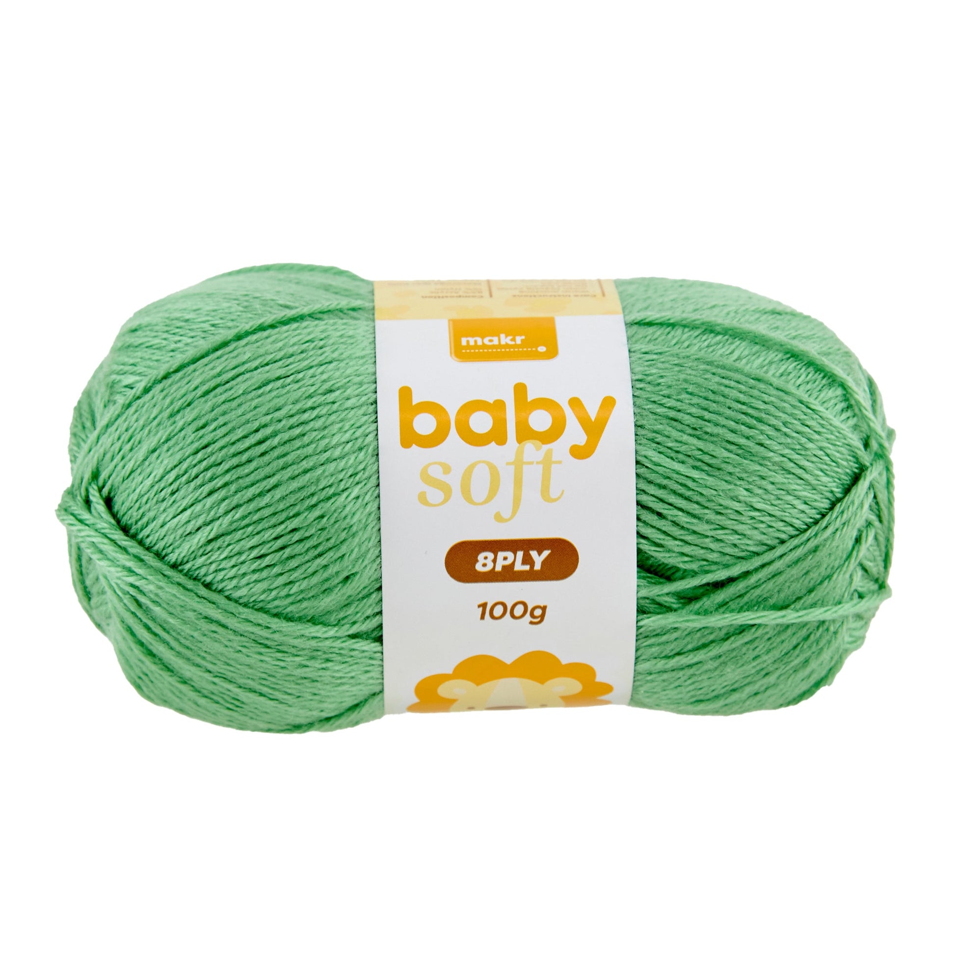 Makr Baby Soft Crochet & Knitting Yarn, Grass Green- 100g Acrylic Nylon Yarn