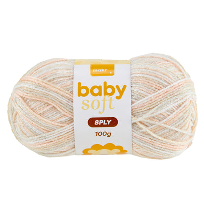 Makr Baby Soft Print Crochet & Knitting Yarn, 100g Acrylic Nylon Yarn