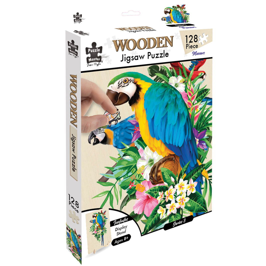 Puzzlemaster A4 Wood Display Puzzle, Macaws