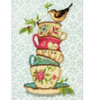 Dimensions Cross Stitch, Stacked Tea Cups- 13x18cm
