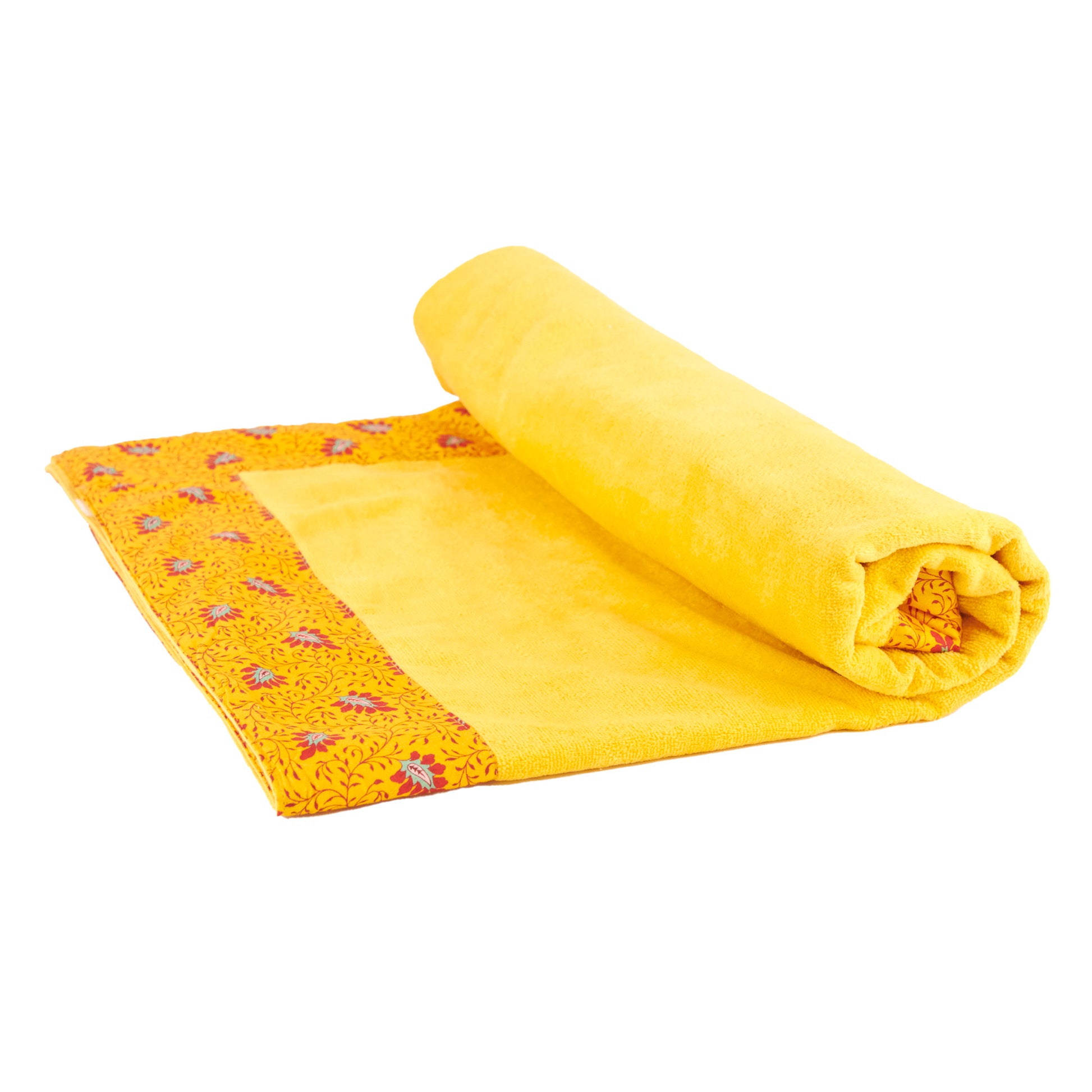 Formr Cotton Beach Towel, Yellow Coral- 100x180cm