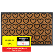 Formr Rubber Moulded Coir Brush Mat, Box Hearts- 40x60cm