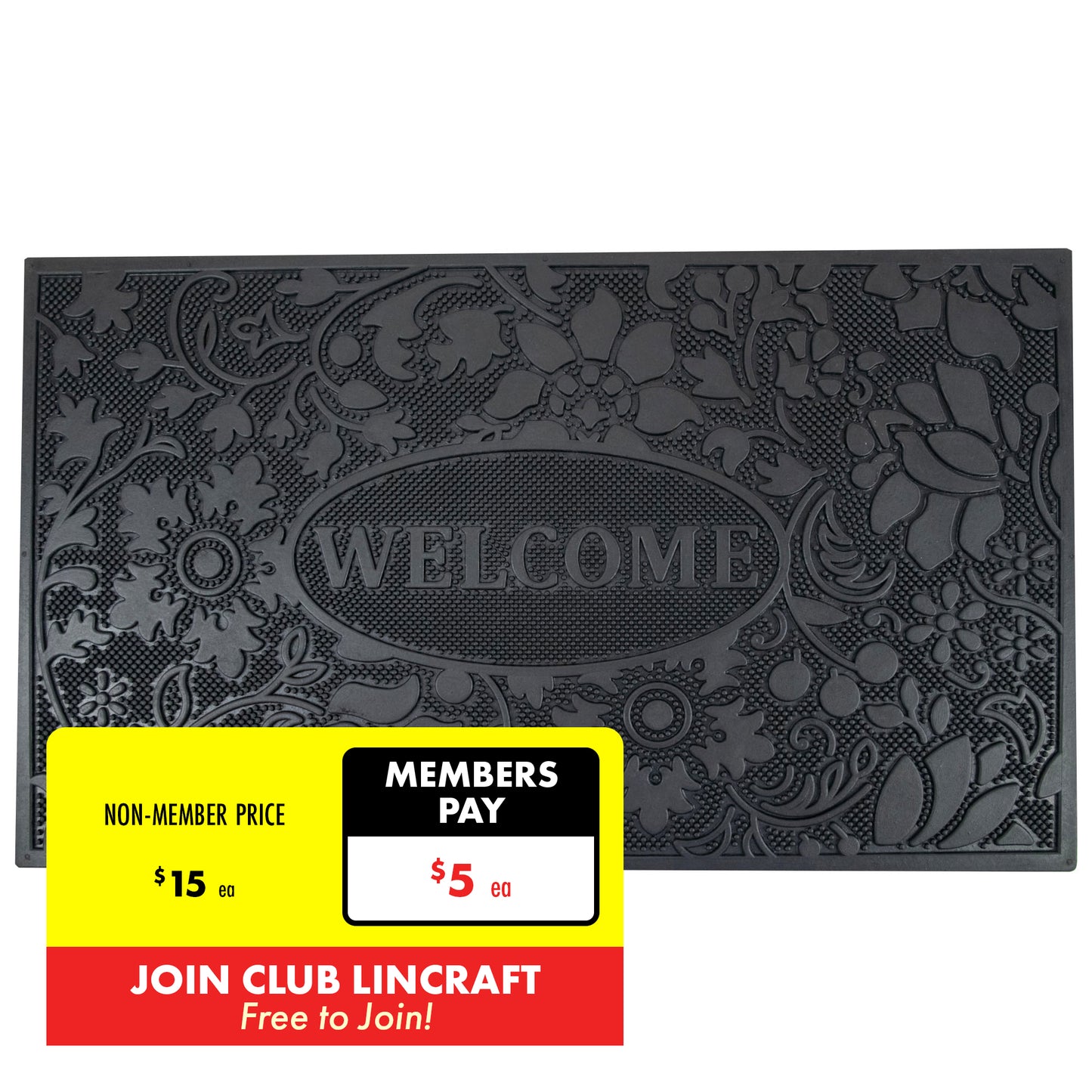 Formr Rubber Pin Mat, Welcome- 45x75cm