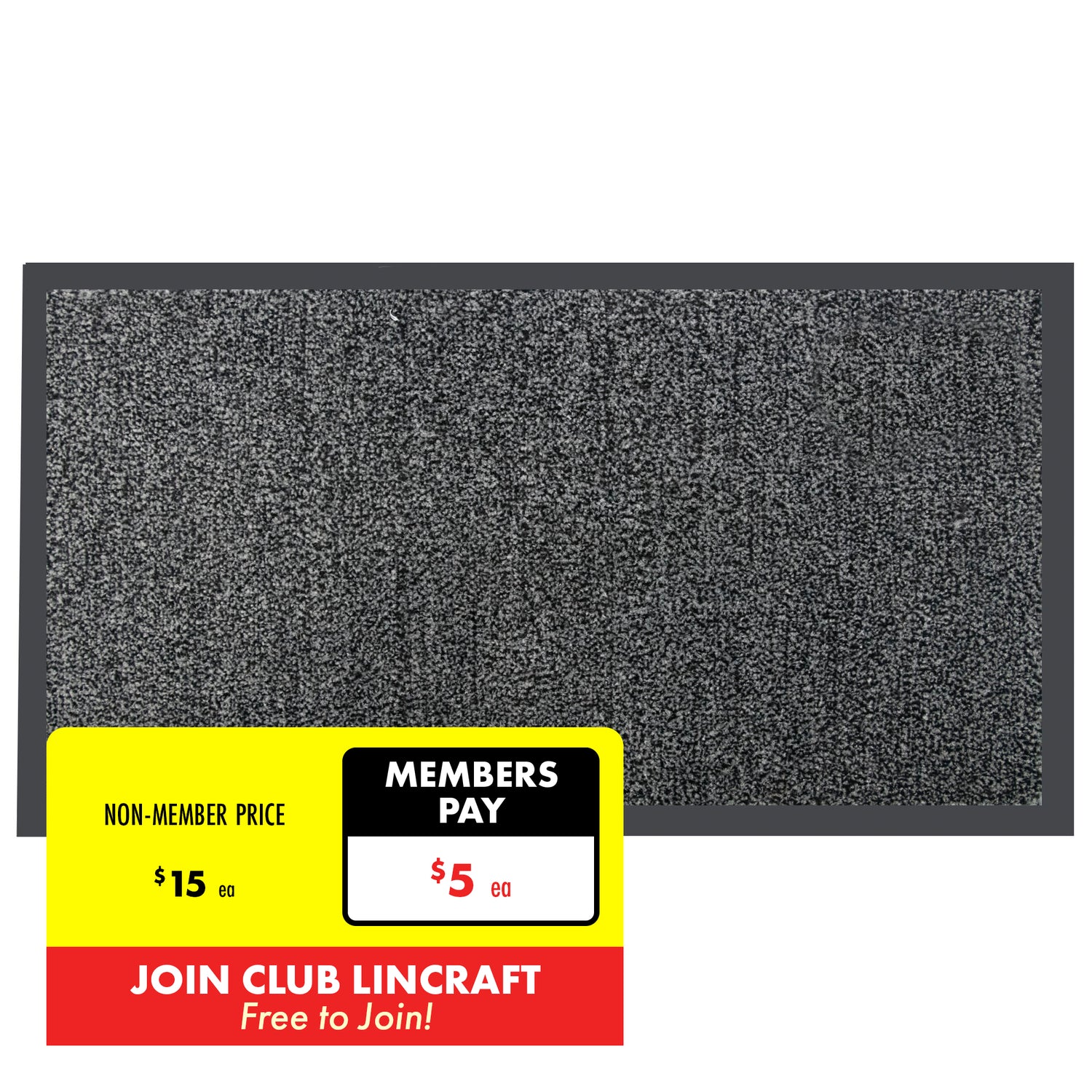 Formr PVC Backed & Edged PP Mat, Double Rib- 45x75cm