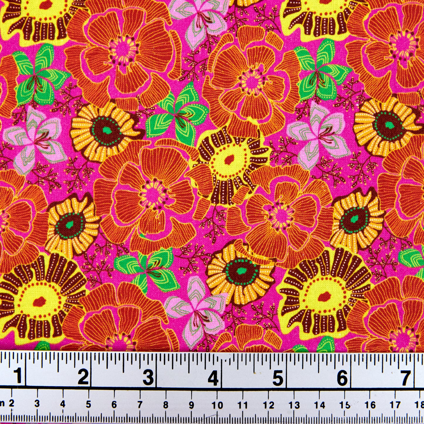 Craft Prints African Spring Fabric, Multi Pink Base - Width 112cm