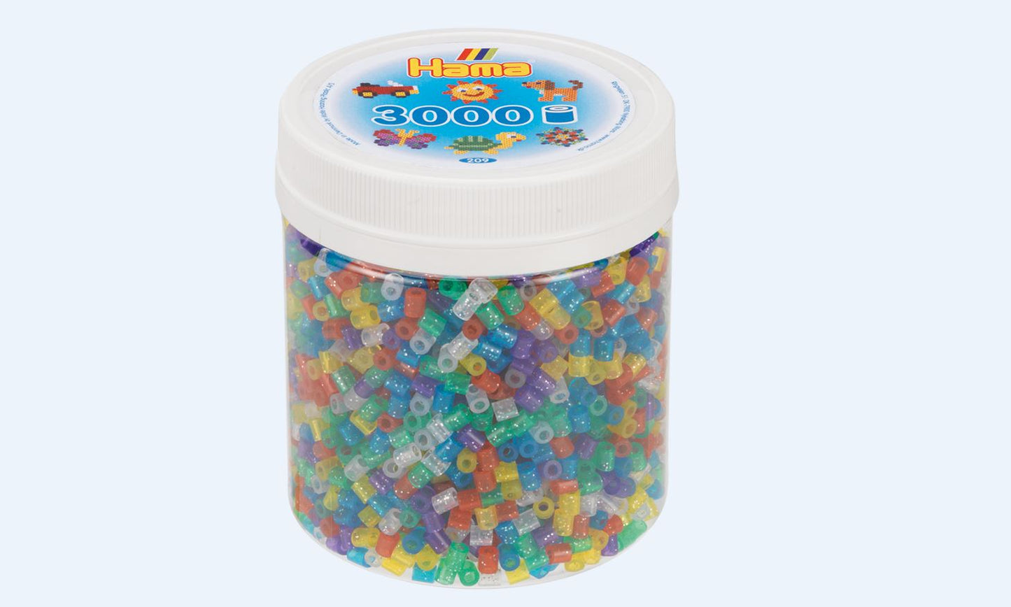 Hama Bead Tubs, Glitter Mix (Approx. 3,000 Beads)