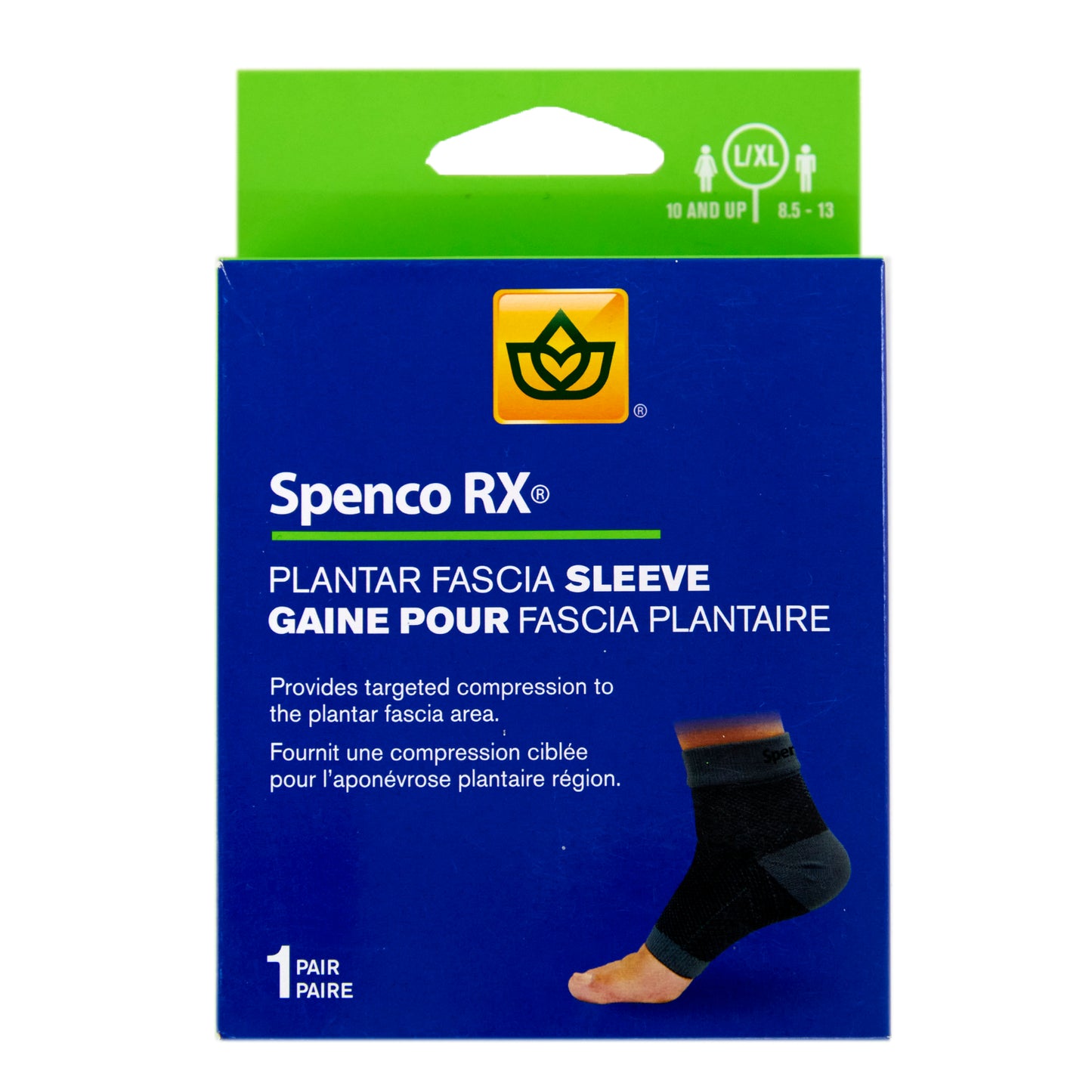 Plantar Fascia Sleeve- One Pair - Black/Gray - L/XL