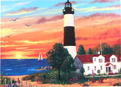 1000-Piece Jigsaw Puzzle, Lighthouse Sunset