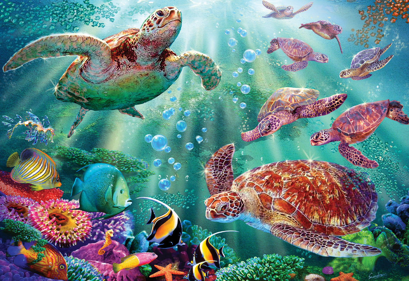 1000-Piece Jigsaw Puzzle, Turtle Voyage