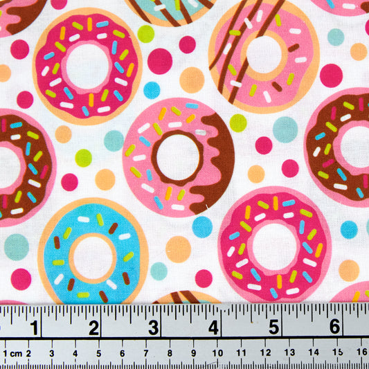 Digital Printed Quilting Fabric, Multi Donut- Width 112cm