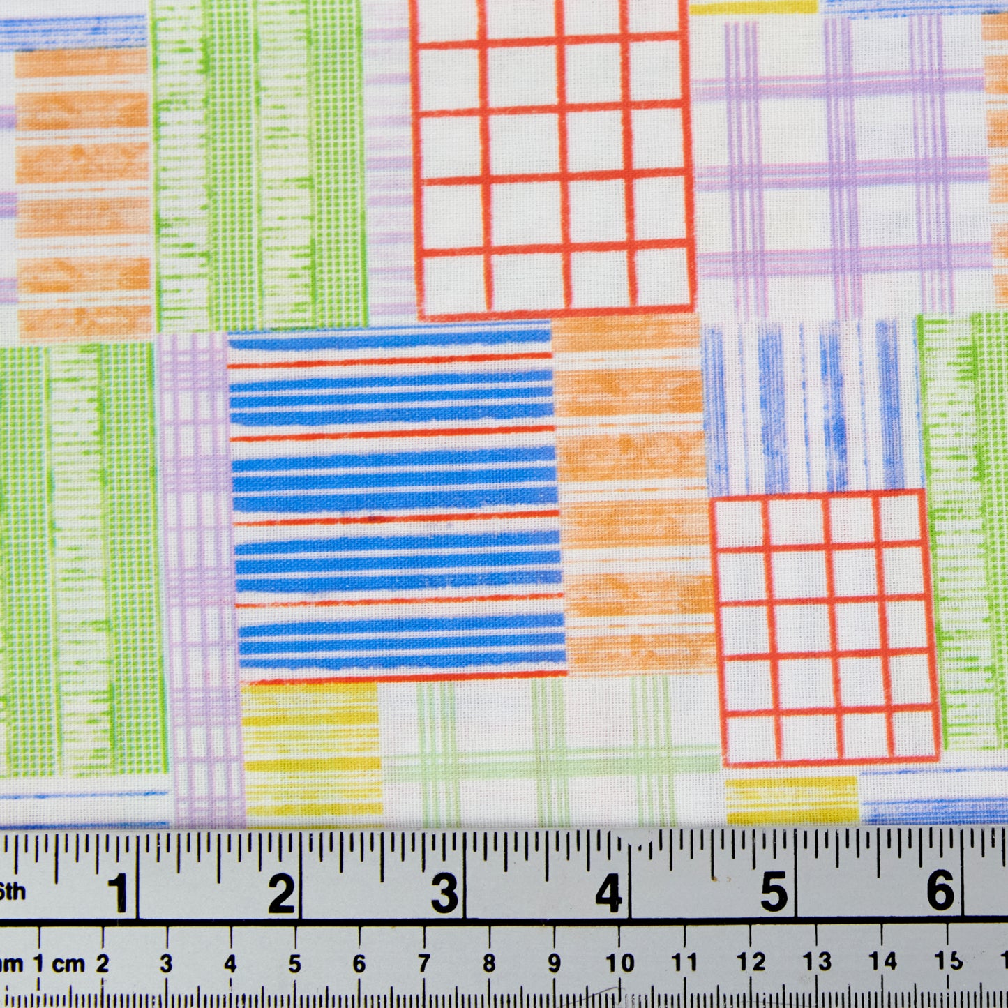 Digital Printed Quilting Fabric, Multi Grid- Width 112cm