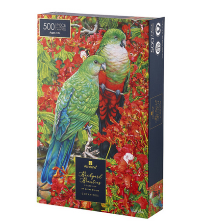 500-Piece Jigsaw Puzzle Backyard Beauties King Parrots