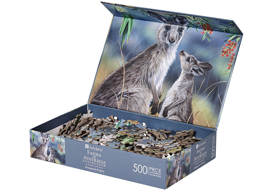 500-Piece Jigsaw Puzzle Fauna of Australia, Kangaroo & Joey