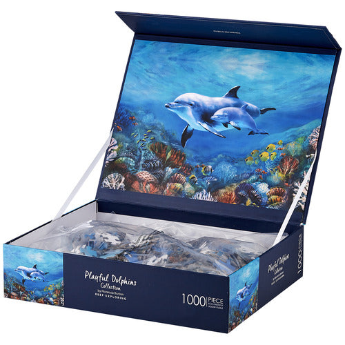 1000-Piece Jigsaw Puzzle Playful Dolphins Reef Exploring