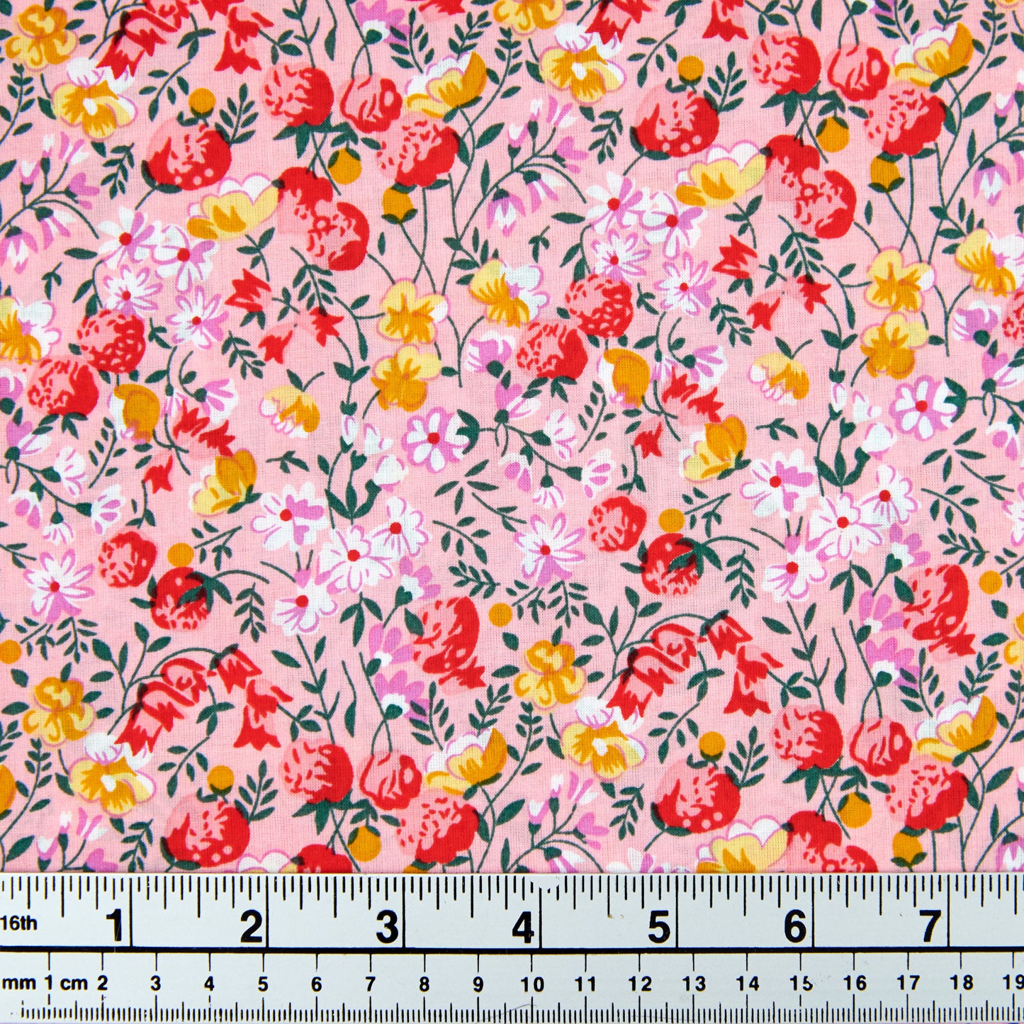 Printed Cotton Voile Fabric, Pink Purple Floral - Width 140cm