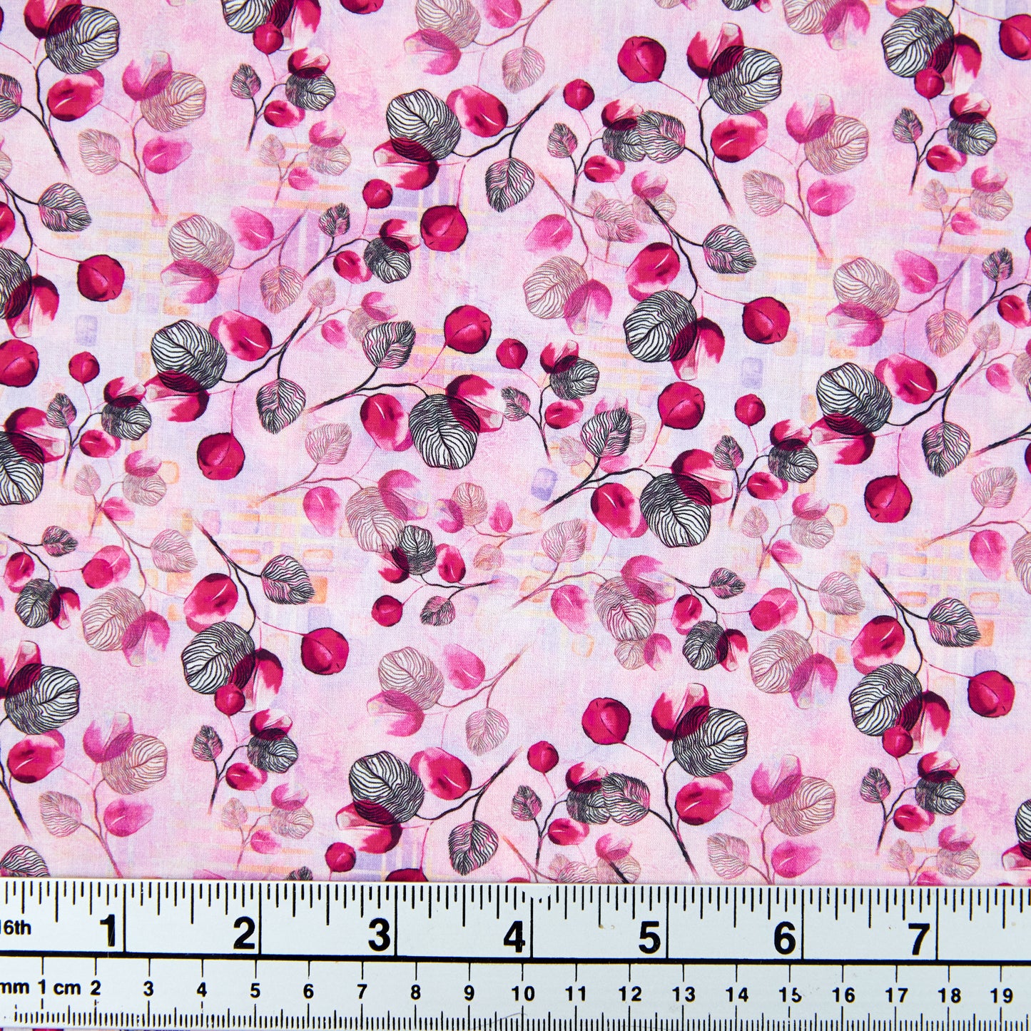 Printed Cotton Lawn Fabric, Pink Buds -Width 140cm