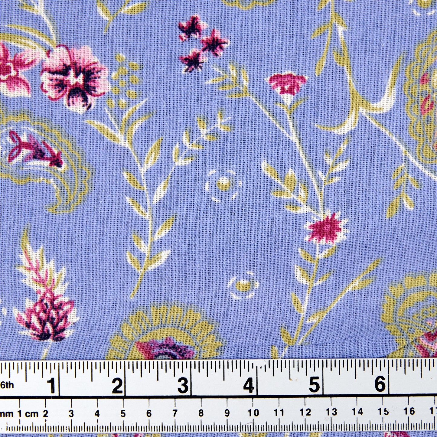 Printed Rayon/Linen Fabric, Grey Florals -Width 143cm